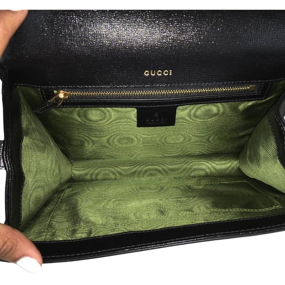 Gucci Women's GG Interlocking Flap Crossbody Bag Black DM1 - Picture 14 of 16